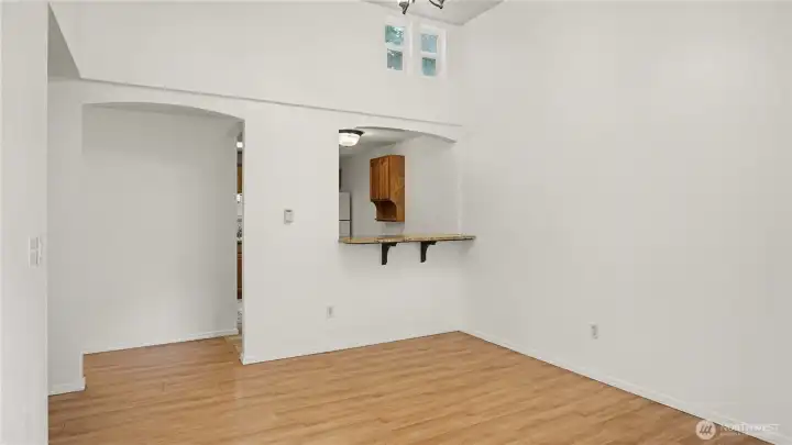 This desirable single-level end unit features vaulted ceilings and offers added privacy with no neighbors above or below.