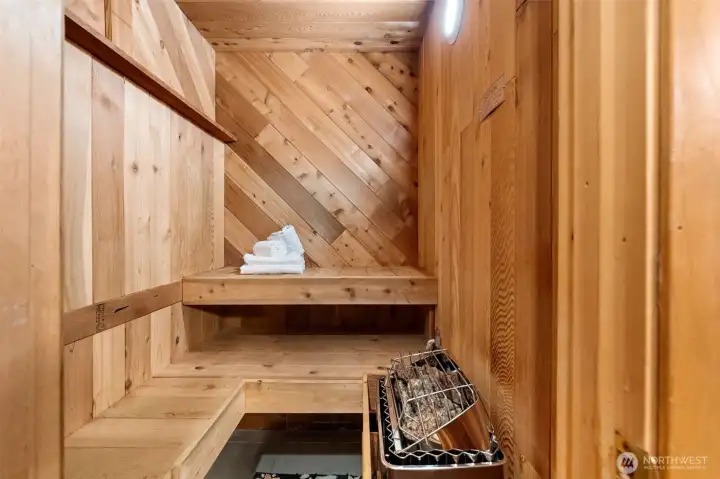 Sauna in downstairs bathroom