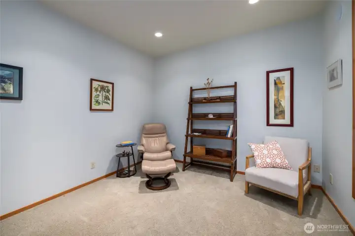 The guest room may also be used as a craft room, library, of flex space.