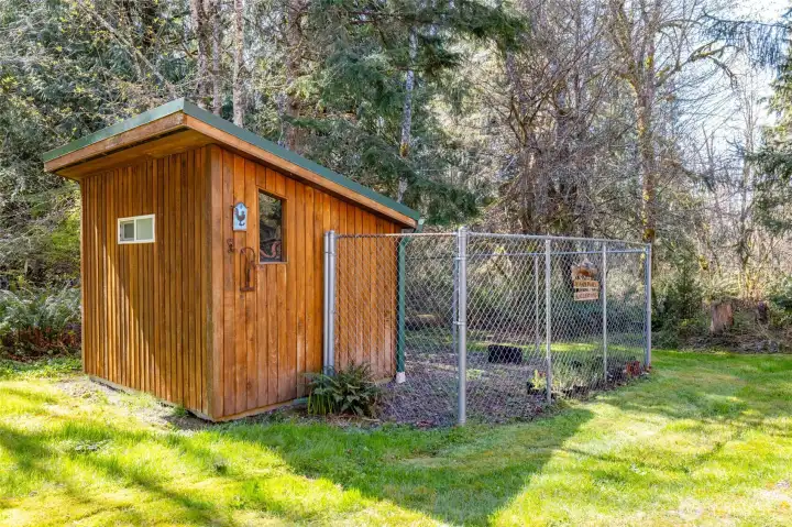 A chicken coup - or convert to additional storage or kennel space.