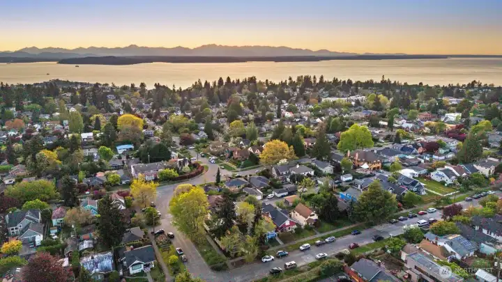 Sunset in Seattle Birdseye View!