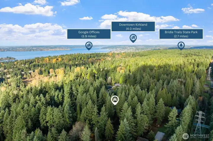 Perfectly positioned between Bridle Trails State Park, Downtown Kirkland, and Google, this location offers exceptional access to recreation, dining, and major employers. Experience the ideal balance of nature, convenience, and connectivity.