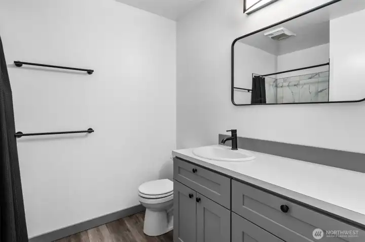 modern touches with tiled surround shower, make the morning a refreshing start. modern touches with tiled surround shower, make the morning a refreshing start.