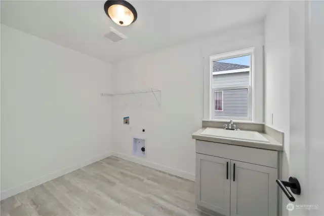 Huge laundry room.