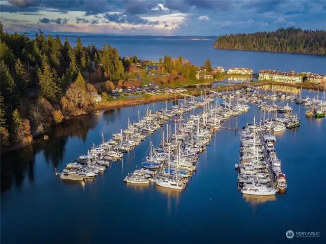 The 300-slip Marina in the resort of Port Ludlow, one of many amenities in this wonderful community.