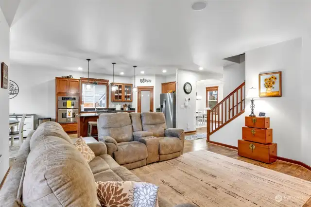 Living room is open to kitchen