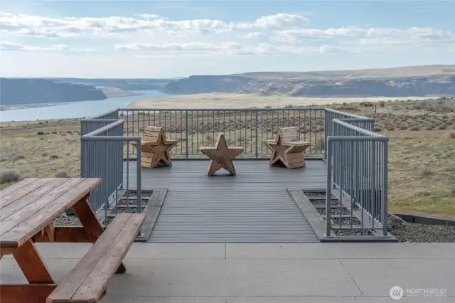 Deck area at shop for possible wedding venue.