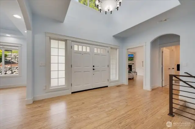 Spacious entry; bamboo hardwoods throughout