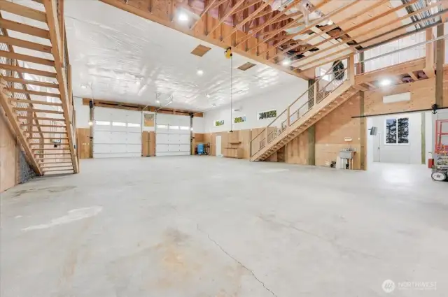Insulated to provide 63,000 cu.ft. of climate-controlled space. Wired for car chargers, welder and 30Amp air compressor.