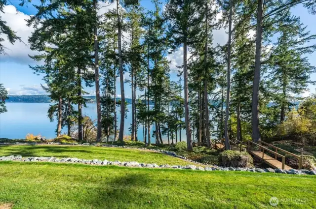 Trees provide privacy from the water looking up