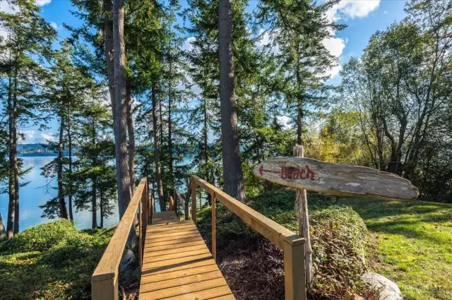 Well maintained stairs to your waterfront beach and tidelands