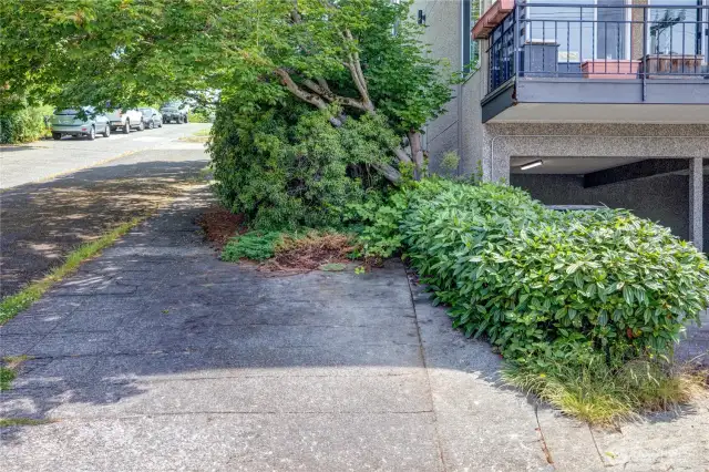 The designated off street parking spot for unit #105.