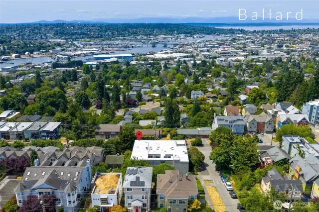 The canal and Ballard are just down the hill to the West.