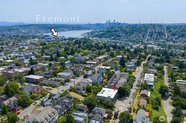 Just Southeast is Fremont proper and Lake Union and then Downtown Seattle.