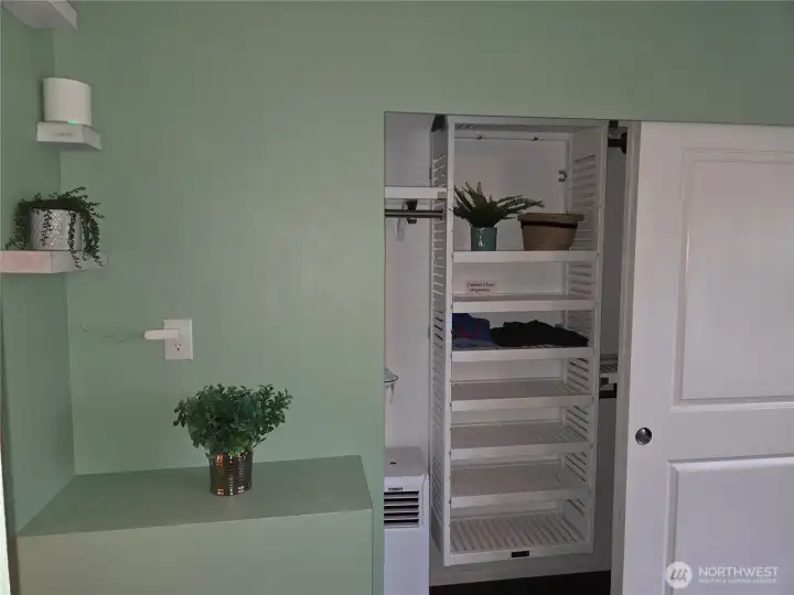 Custom shelving in the Closets helps keep you organized.
