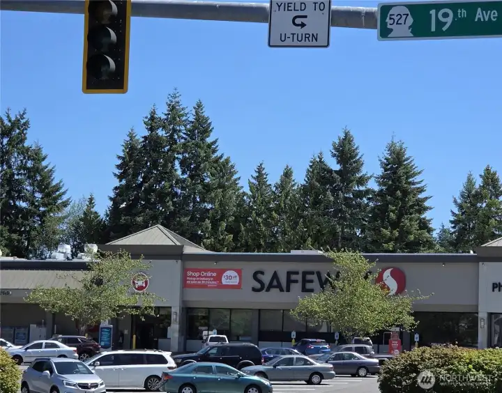 Safeway butts up to the development, located just steps from the front door. Boeing nearby.