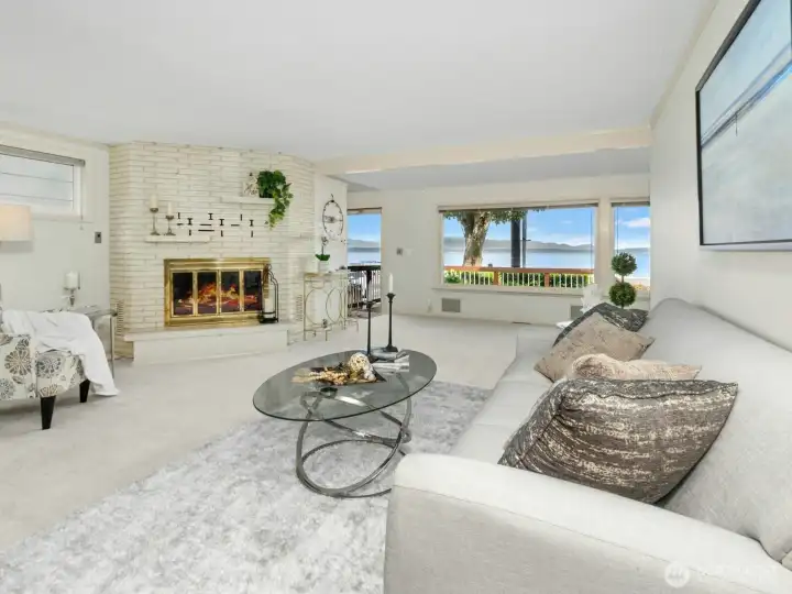 Living room and Fireplace - Plenty of Natural Light