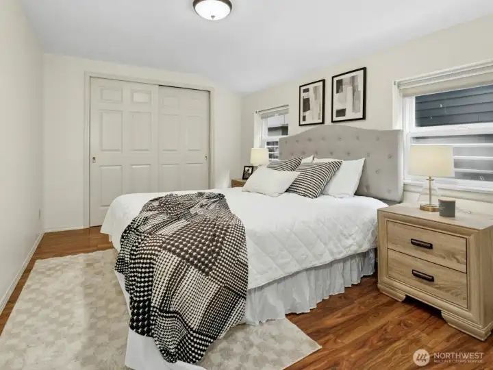 1F Bedroom - 10x13 with a Spacious Closet. This bed is king sized