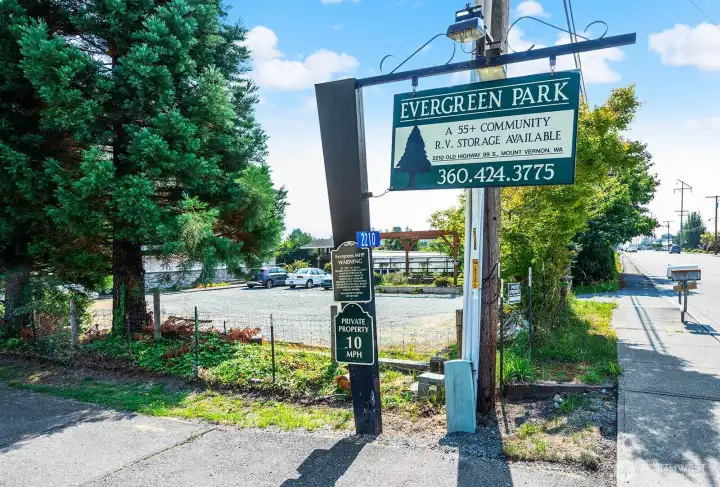 Located in the tidy and quiet Evergreen Park, a well-maintained 55+ community with RV storage available.
