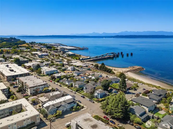 Aerial views of downtown Edmonds