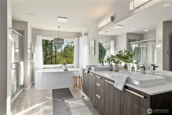 Built-in speakers in bathroom