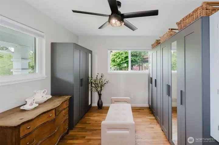 2nd upstairs bedroom currenllty being used as a dressing room.