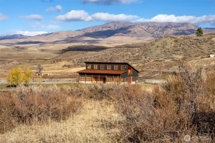 The ranch is located at the end of the private road with views in every direction.