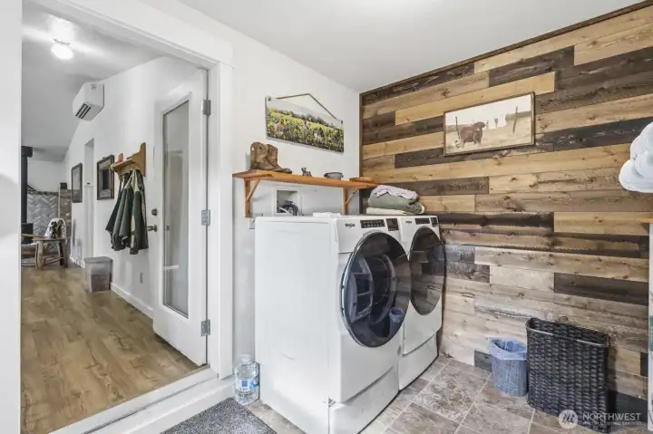 Utility room just off the hall from the kitchen