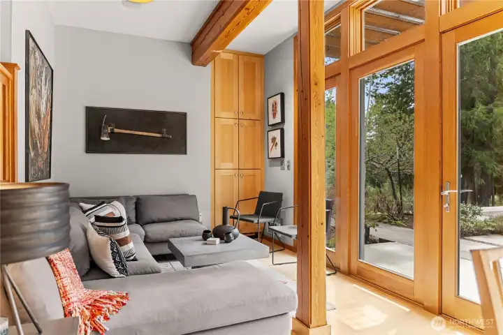 A small seating area makes for a cozy gathering spot.