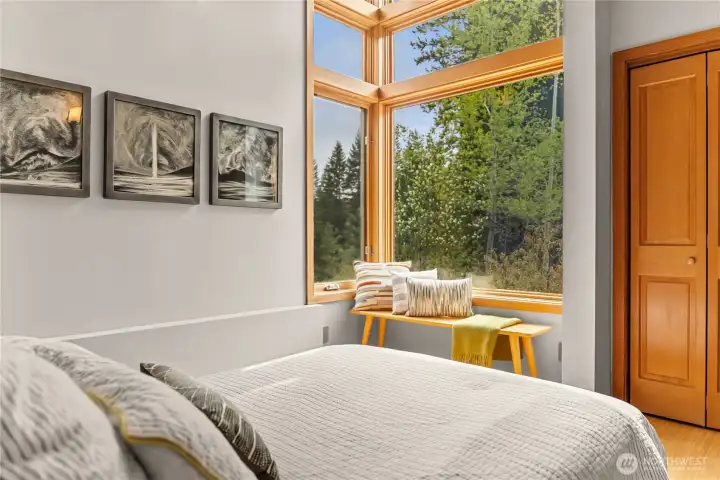 It too has beautiful garden views and lots of natural light.