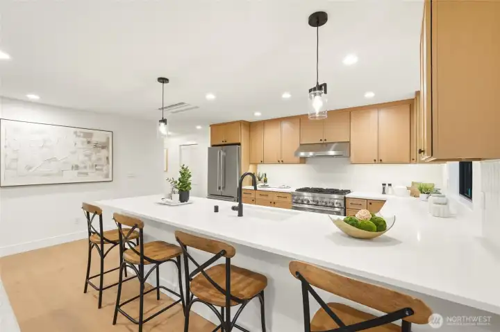 Open kitchen and living connection designed for effortless everyday living and entertaining.