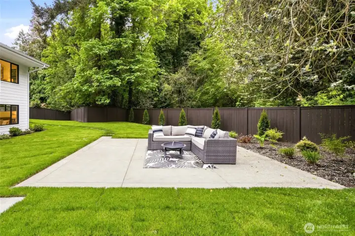 Lower patio extends the living space outdoors and is perfect for entertaining or relaxing.