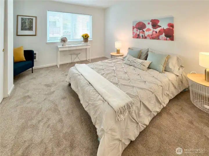 This bedroom will fit you king size bed!
