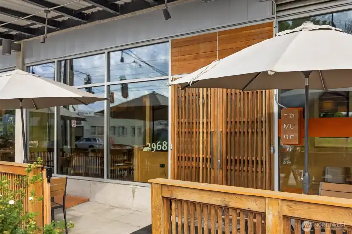 Tamura Sushi is located at the entrance. Yum!