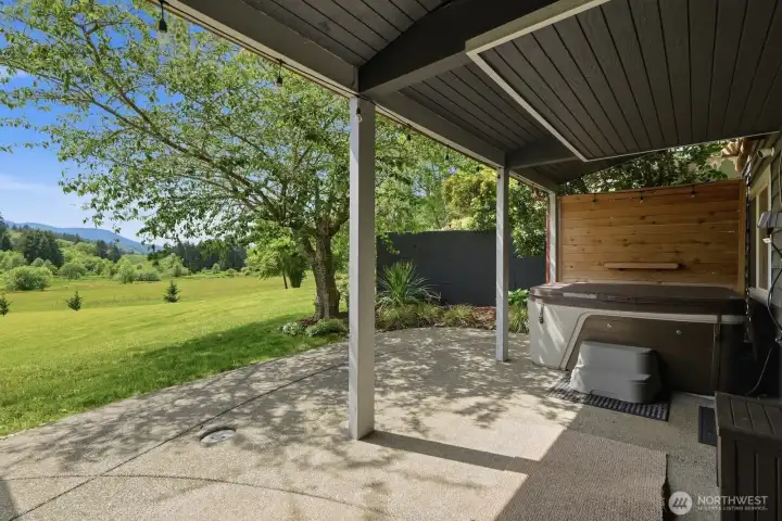 Or take a dip in the hot tub...a tub with a view...peaceful!