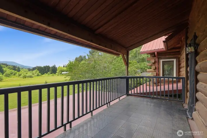 Or...go back upstairs and check out the covered deck...