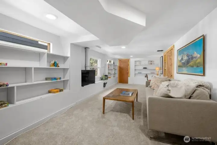 Plenty of custom built ins for books, treasures and more.