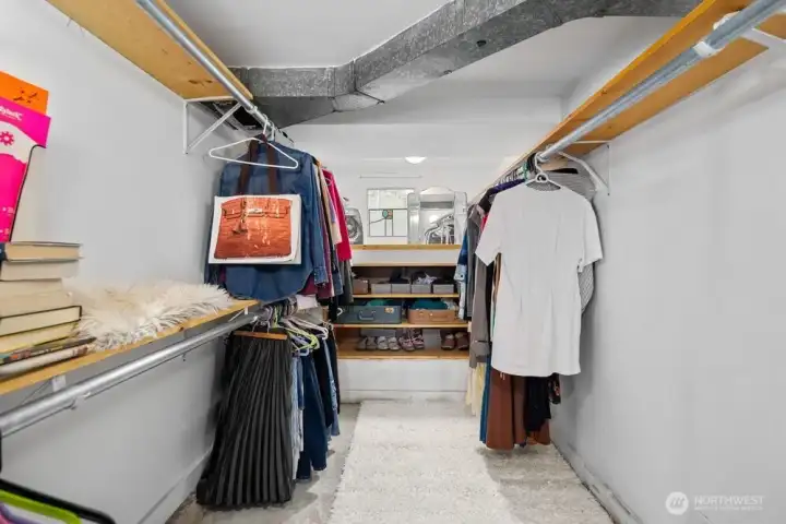 Deep walk-in closet found in the lower level. Ideal for off season clothing storage too.