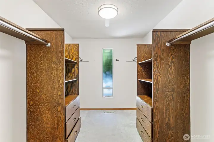 Huge primary bedroom closet