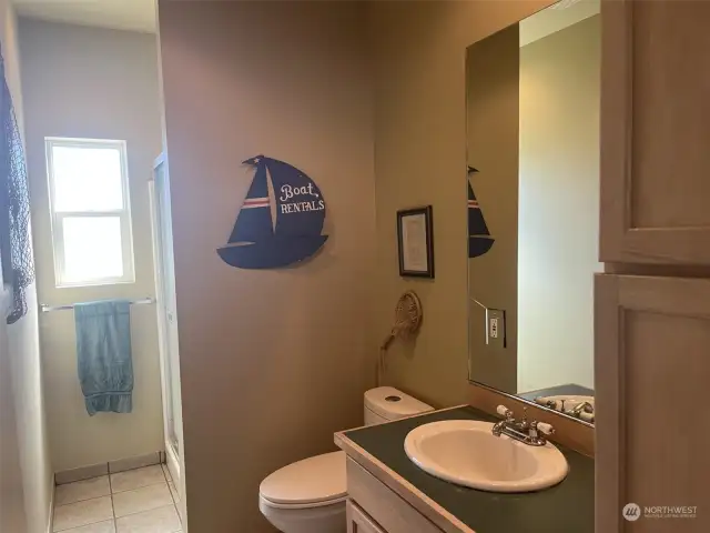 Downstairs bath with shower