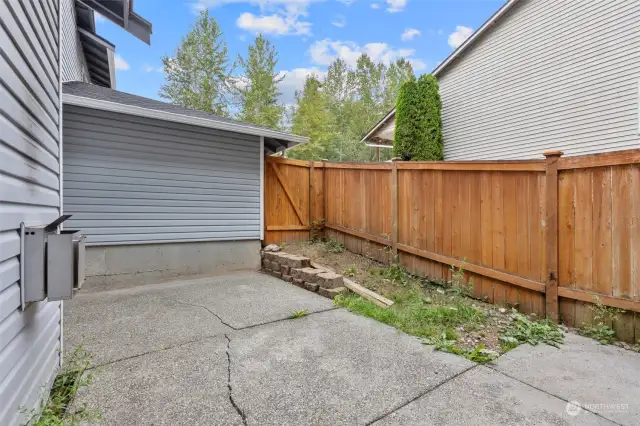 Patio off the east side of the house