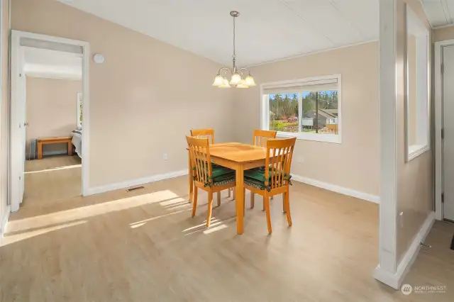 Dining room with new LVP flooring