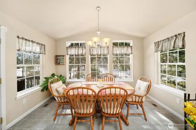 Dining room with gorgeous views.