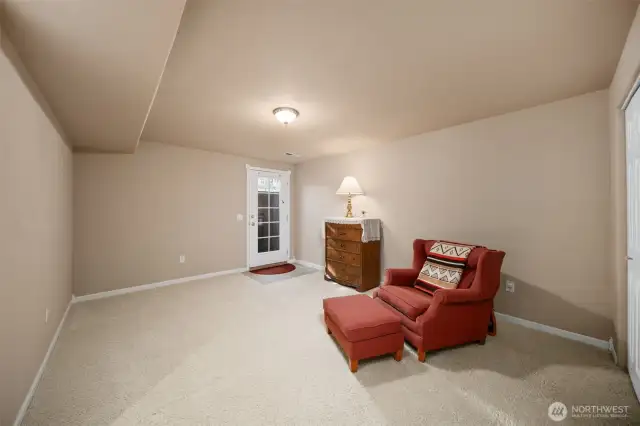 3rd bedroom in basement. Door to exterior is straight ahead and closet is to the right.