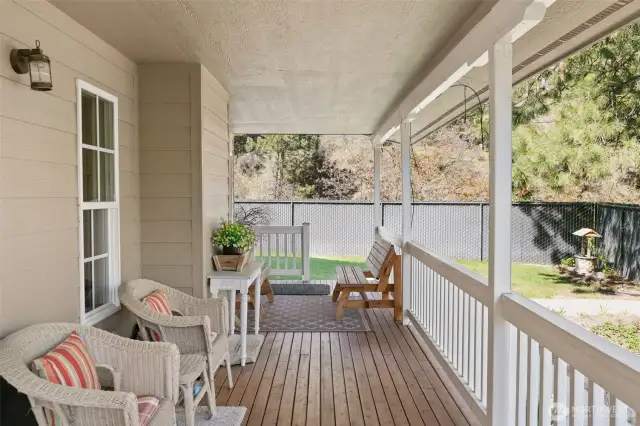 Covered deck.