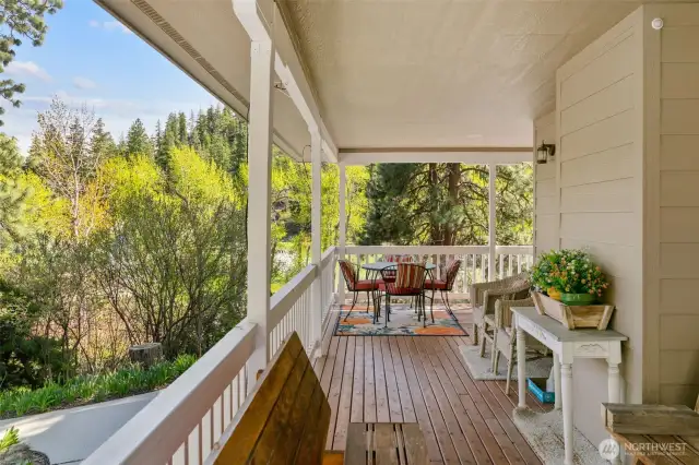 Covered deck.