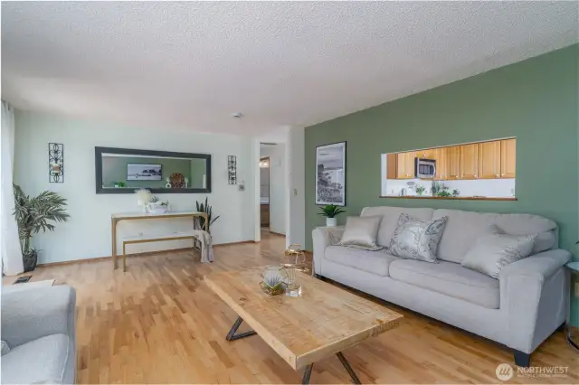 Spacious and open to kitchen