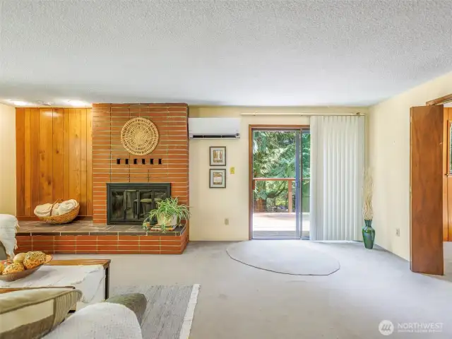 Living Room with Wood Fireplace