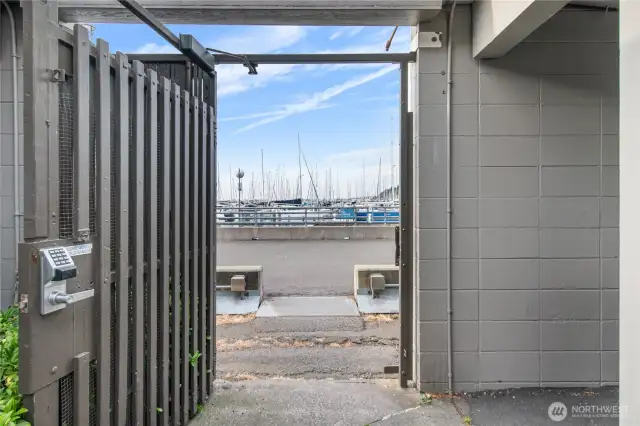 Private entrance to Marina