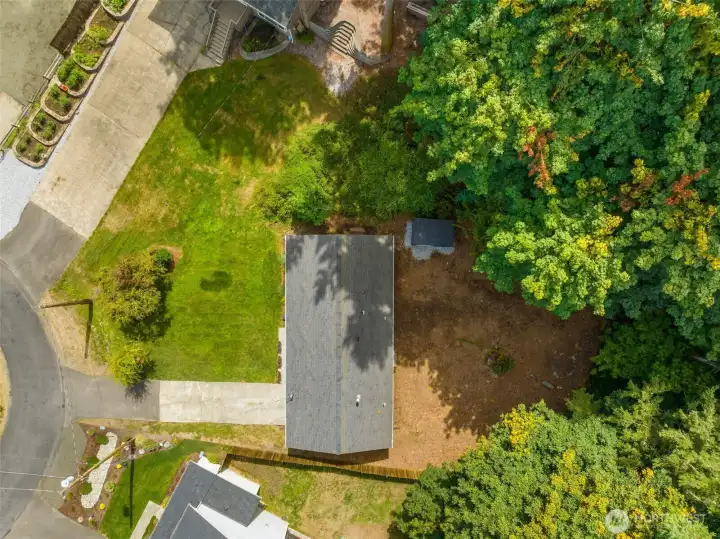 This overhead shows the property from the loop, front & backyard. A total of .3 acres.